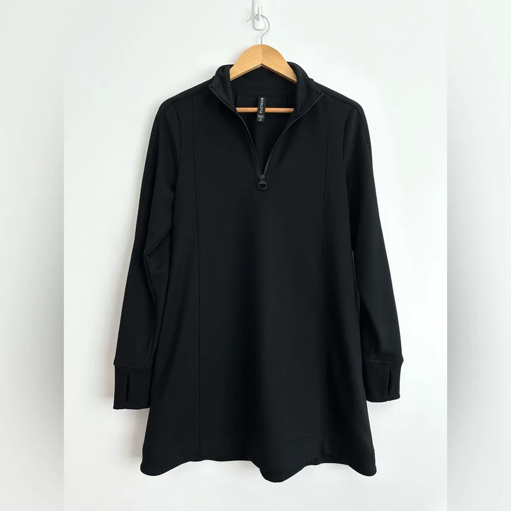 Athleta West Town‎ dress black half-zip Sz Small Petite - Picture 4 of 14